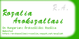 rozalia arokszallasi business card